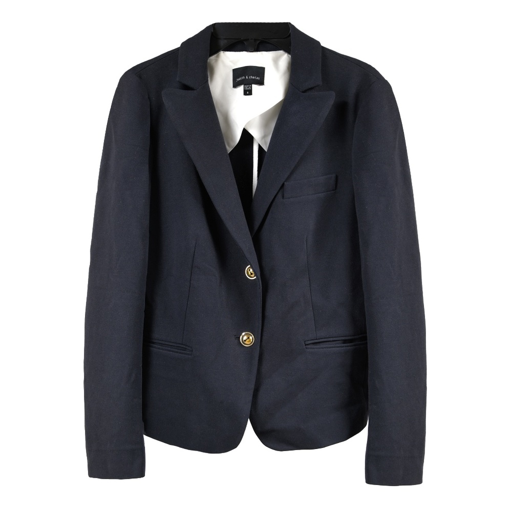 JUDITH & CHARLES Easy Care Techno Jacket in Moonlight Navy Size 6 MSRP $625